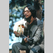 Peter Horikoshi playing guitar at the Endo-Furumura wedding (ddr-densho-336-1162)