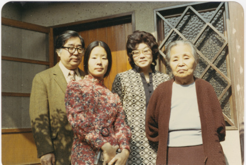 Henri, Masako and Tomoye Takahashi with unknown woman (ddr-densho-426-146)