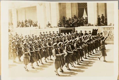 Italian women's auxiliary members marching in a parade (ddr-njpa-13-689)