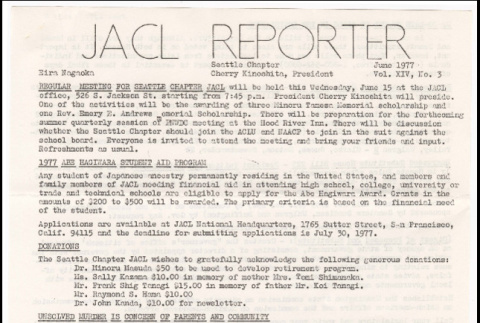 Seattle Chapter, JACL Reporter, Vol. XIV, No. 6, June 1977 (ddr-sjacl-1-202)