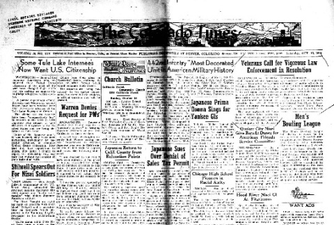 Colorado Times Vol. 31, No. 4374 (October 13, 1945) (ddr-densho-150-85)