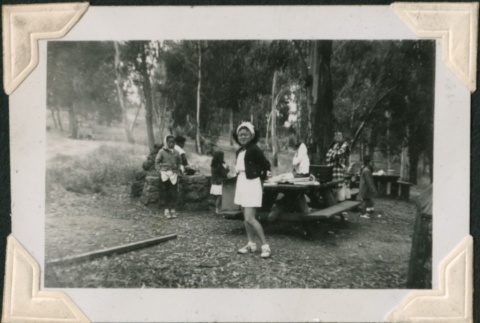 People around a picnic table (ddr-densho-321-225)