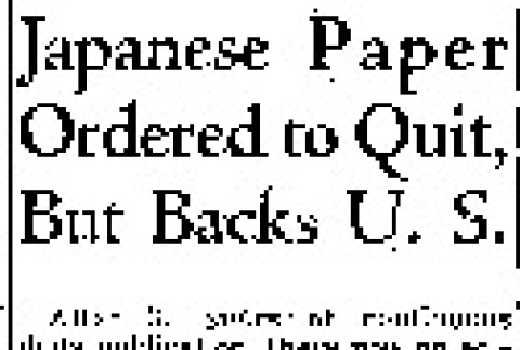 Japanese Paper Ordered to Quit, But Backs U.S. (March 14, 1942) (ddr-densho-56-688)
