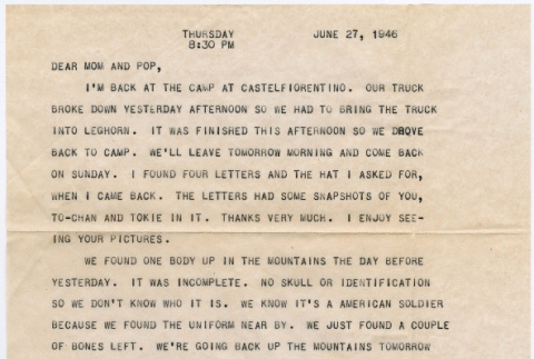 Letter from Tadashi Ishida to Mr. & Mrs. Y Ishida (ddr-densho-535-374)