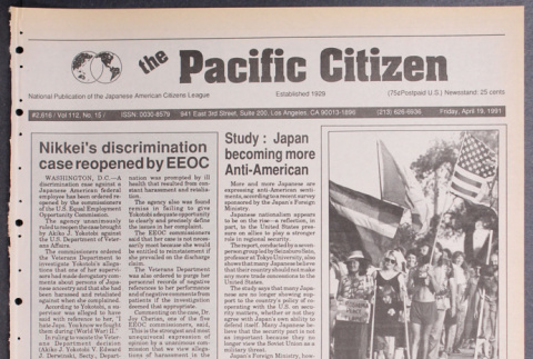 Pacific Citizen, Vol. 112, No. 15 [April 19, 1991] (ddr-pc-63-15)