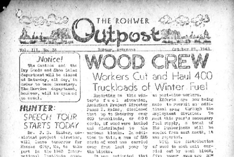 Rohwer Outpost Vol. III No. 34 (October 27, 1943) (ddr-densho-143-111)
