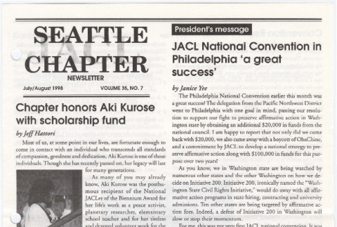 Seattle Chapter, JACL Reporter, Vol. 35, No. 7/8, July/August 1998 (ddr-sjacl-1-455)