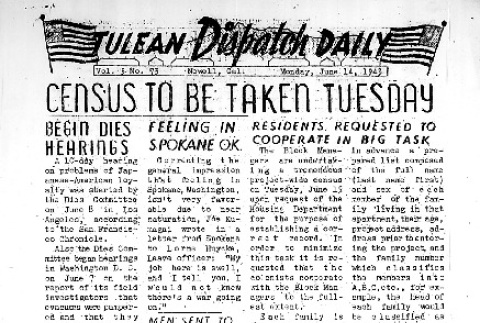 Tulean Dispatch Vol. 5 No. 73 (June 14, 1943) (ddr-densho-65-377)