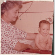 Baby having a bath (ddr-densho-523-401)