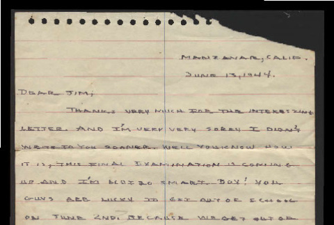 Letter from Leo Uchida to Mr. James Waegell, December 5, 1944 (ddr-csujad-55-2329)