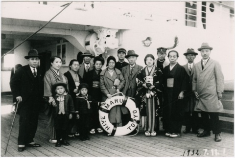 A group on the deck of the Hiye Maru (ddr-densho-353-231)