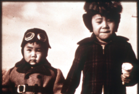 Two kids with ice cream (ddr-densho-1007-625)