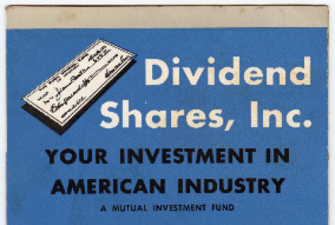 Brochure for Divided Shares Inc. (ddr-densho-422-422)