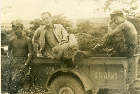Soldiers on an army truck (ddr-densho-22-391)