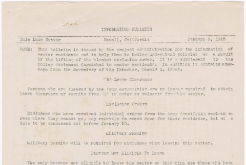 Information Bulletin (January 3, 1945) (ddr-densho-284-47)