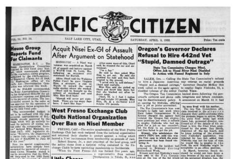 The Pacific Citizen, Vol. 34 No. 14 (April 5, 1952) (ddr-pc-24-14)