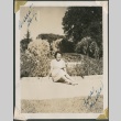 Woman sits by fountain (ddr-densho-321-193)