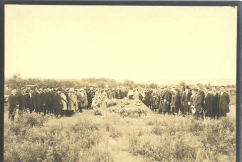 A group gathered for a burial (ddr-densho-293-28)
