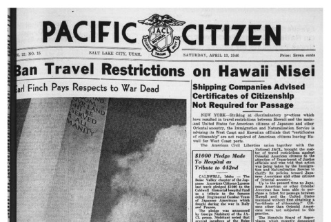 The Pacific Citizen, Vol. 22 No. 15 (April 13, 1946) (ddr-pc-18-15)