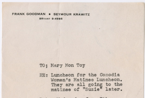 Memo from Public Relations Associates to Mary Mon Toy (ddr-densho-367-210)