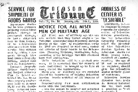 Denson Tribune Vol. II No. 10 (February 4, 1944) (ddr-densho-144-139)