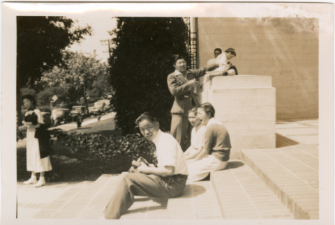 Group of people on steps (ddr-densho-426-1406)