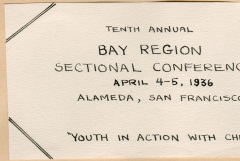 Card from Bay Region Sectional Conference (ddr-densho-341-15)