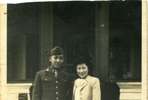 Herbert K. Yanamura with his wife [?] (ddr-densho-22-372)
