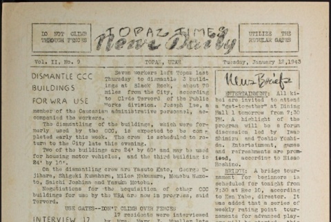 Topaz Times Vol. II No. 9 (January 12, 1943) (ddr-densho-142-70)