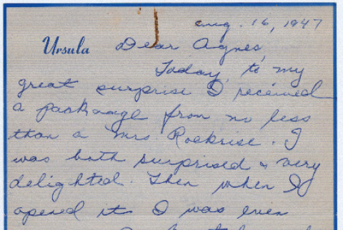 Letter from Ursula to Agnes Rockrise (ddr-densho-335-336)