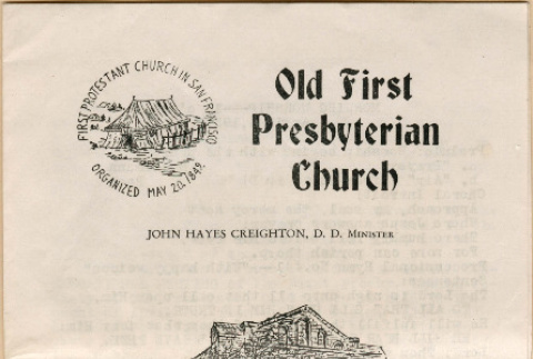 Service Program for Old First Presbyterian Church (ddr-densho-341-93)