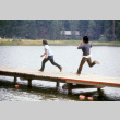 Campers running on the dock (ddr-densho-336-891)