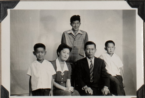 Portrait of family with five people (ddr-densho-587-27)