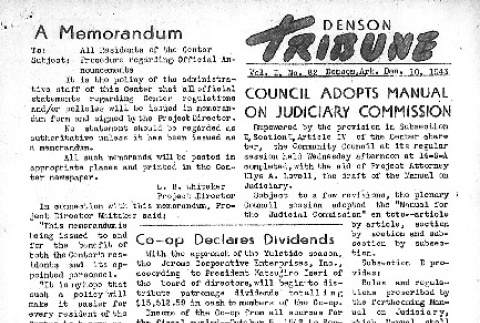 Denson Tribune Vol. I No. 82 (December 10, 1943) (ddr-densho-144-123)