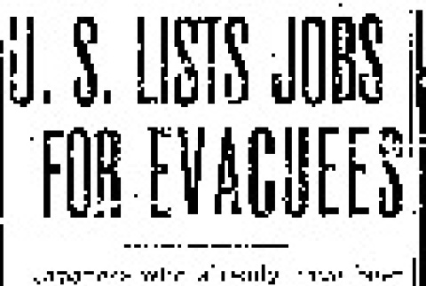 U.S. Lists Jobs for Evacuees (April 3, 1942) (ddr-densho-56-743)