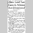 Alien Land Law Cases in Arizona Are Dismissed (December 22, 1934) (ddr-densho-56-447)