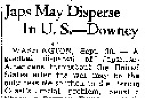 Japs May Disperse In U.S. -- Downey (September 30, 1944) (ddr-densho-56-1066)