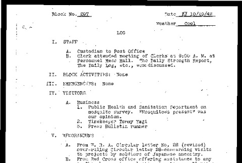 Block 207 log (October 29, 1942) (ddr-csujad-55-1139)