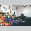 Display of green and blue enamel and lacquerware (ddr-densho-426-362)