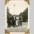 Small group photo in front of tower (ddr-densho-341-51)