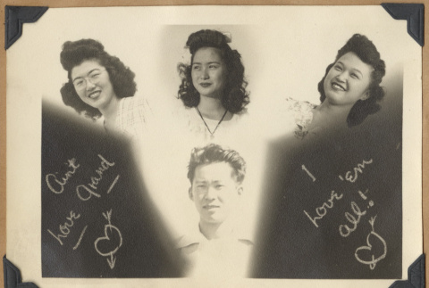 Man and three women (ddr-densho-542-132)