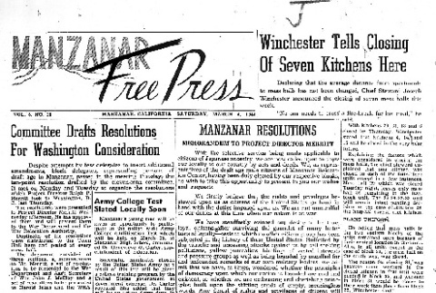 Manzanar Free Press Vol. 5 No. 19 (March 4, 1944) (ddr-densho-125-216)