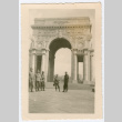 Soldiers in front of Arco della Vittoria in Genoa (ddr-densho-368-129)