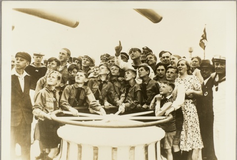 A crowd of Hitler Youth and sailors on board a ship (ddr-njpa-13-9)