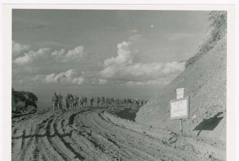 Merrill's Marauders cross the Pangsau Pass from Assam, India into Myanmar (Burma) (ddr-densho-1007-239)