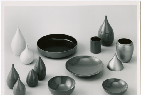 Display of dishes and canisters (ddr-densho-426-2193)