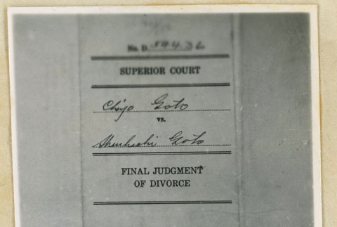 Chiyo and Shinhichi Goto divorce judgement (ddr-densho-37-1651)