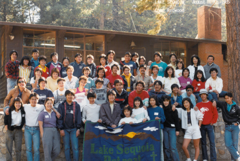 Group photograph for the 1985 Lake Sequoia Retreat (ddr-densho-336-1761)