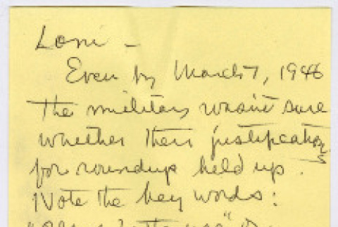 Memorandum for Major General Wiloughby (ddr-densho-1007-1852)