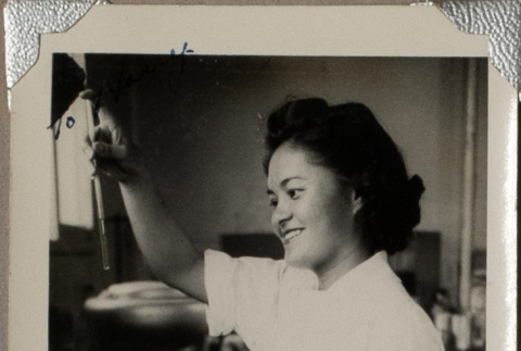 Woman working in lab (ddr-densho-587-58)